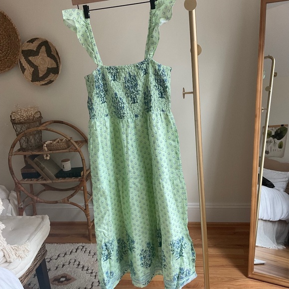 ROLLER RABBIT Yarrow Doe Linen Dress In Mint Size L - Picture 10 of 16